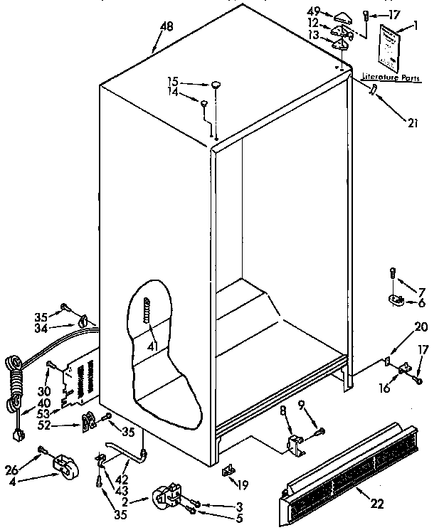 Kenmore 1069530212 cabinet parts diagram