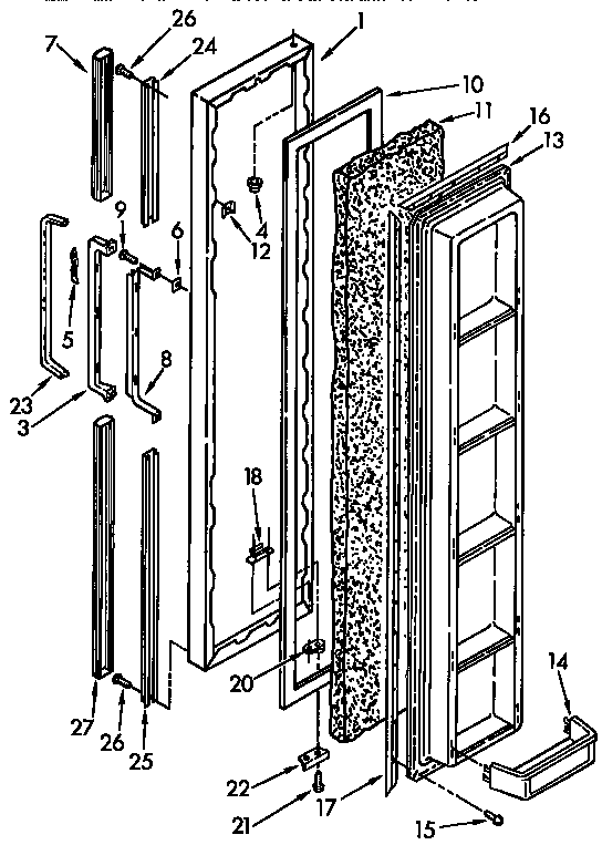 Kenmore 1069530212 freezer door parts diagram