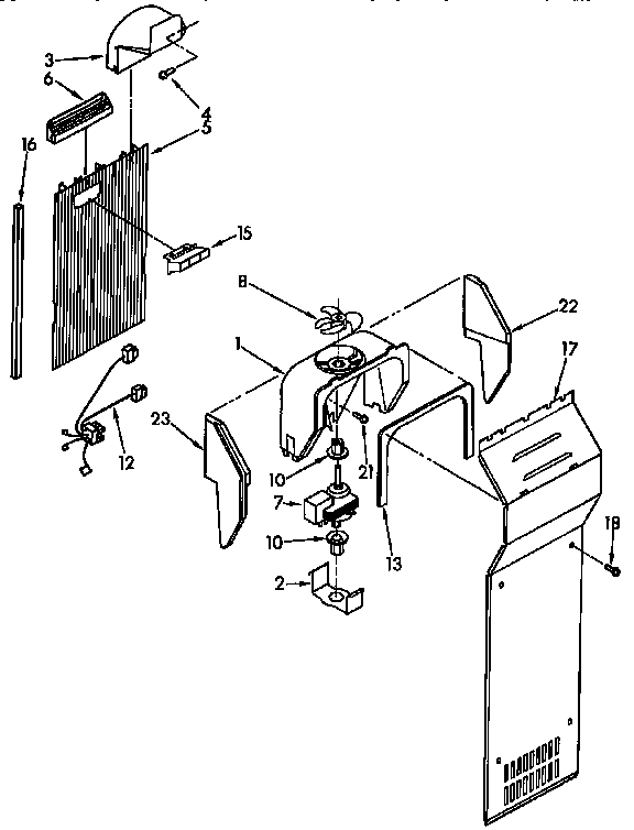 Kenmore 1069530212 air flow parts diagram