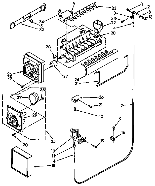 Kenmore 1069530212 icemaker parts diagram