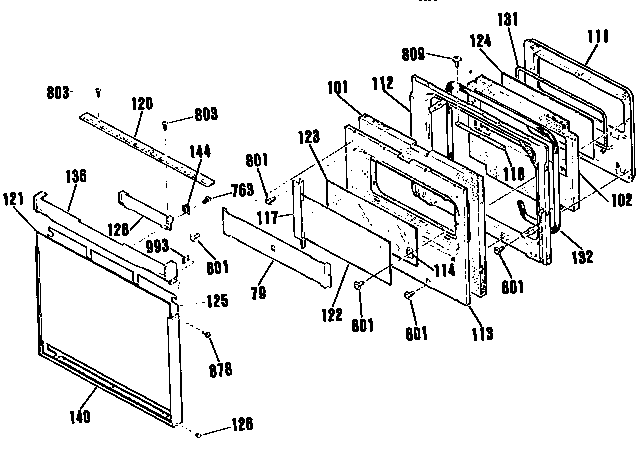 Kenmore 9114703991 door section diagram