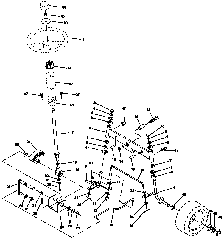 Craftsman 917254851 steering assembly diagram