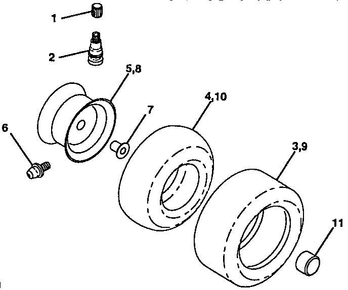 Craftsman 917254851 wheels and tires diagram
