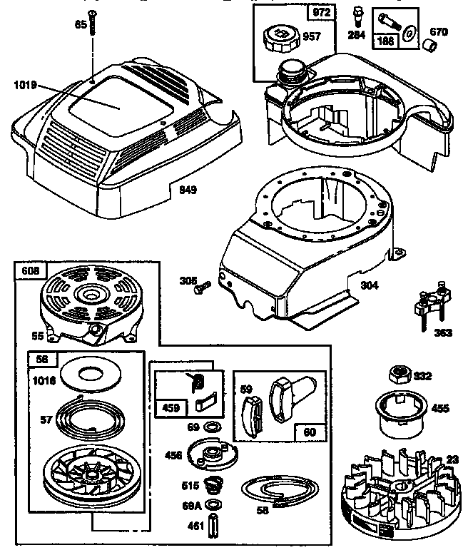 Craftsman 917374371 rewind starter and magneto diagram