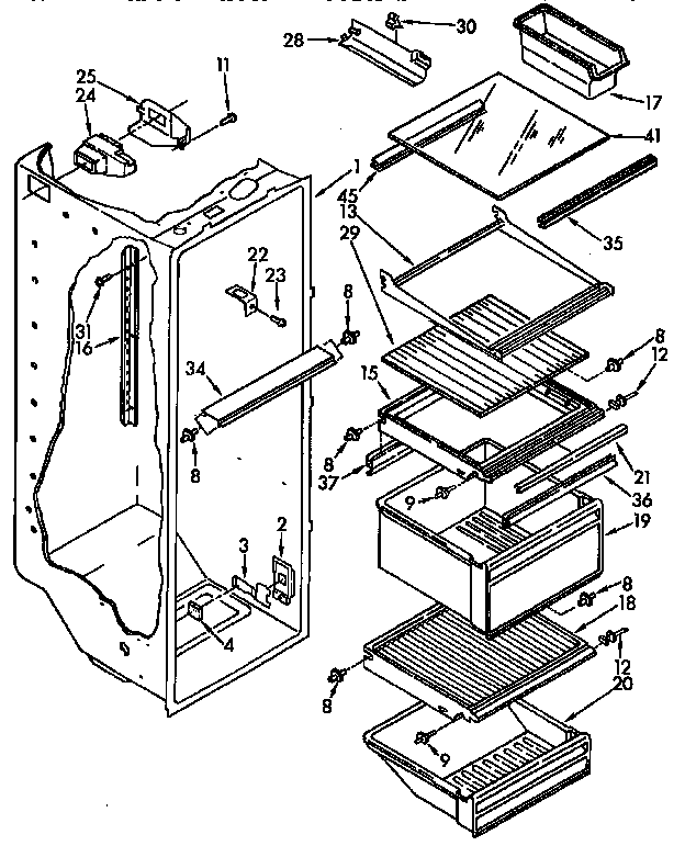Kenmore 1069532480 refrigerator liner parts diagram