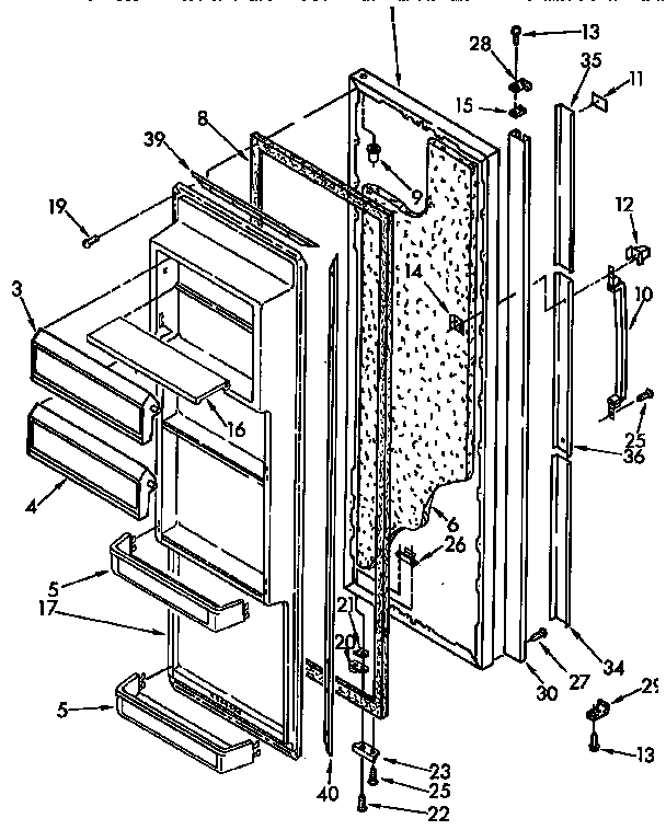 Kenmore 1069532480 refrigerator door parts diagram