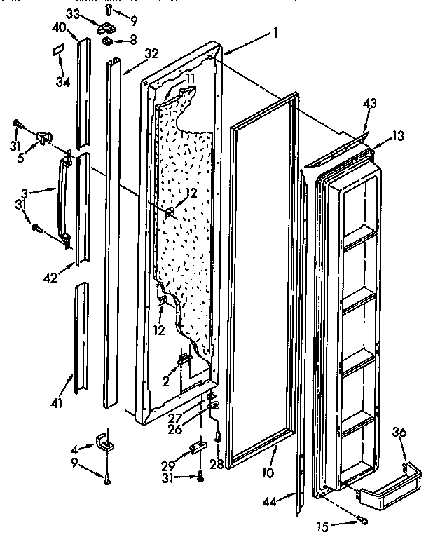 Kenmore 1069532480 freezer door parts diagram