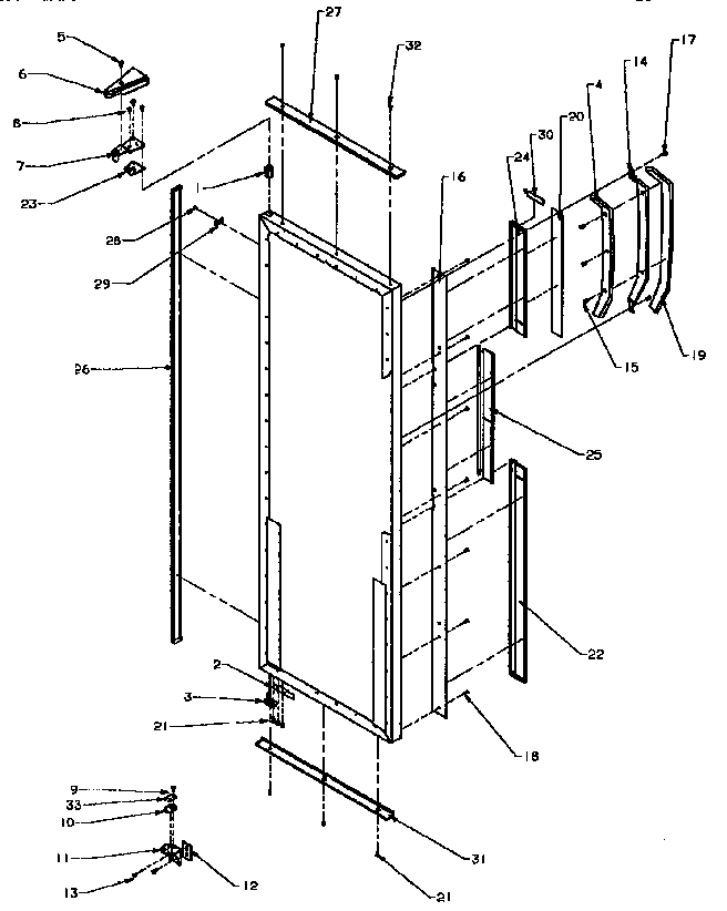 Amana SXD25N-P1162419W fresh food door handles and accessories diagram