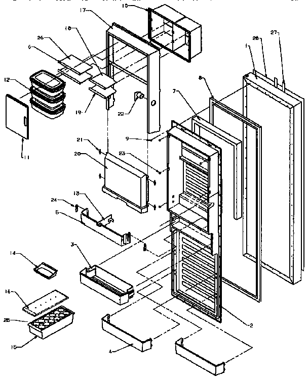 Amana SXD25N-P1162419W fresh food inner door diagram