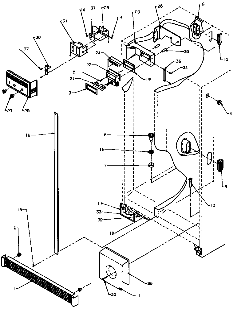 Amana SXD25N-P1162419W air flow diagram
