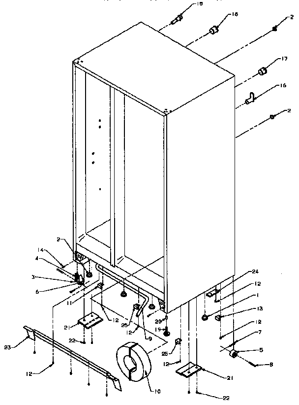 Amana SXD25N-P1162419W cabinet hardware parts diagram