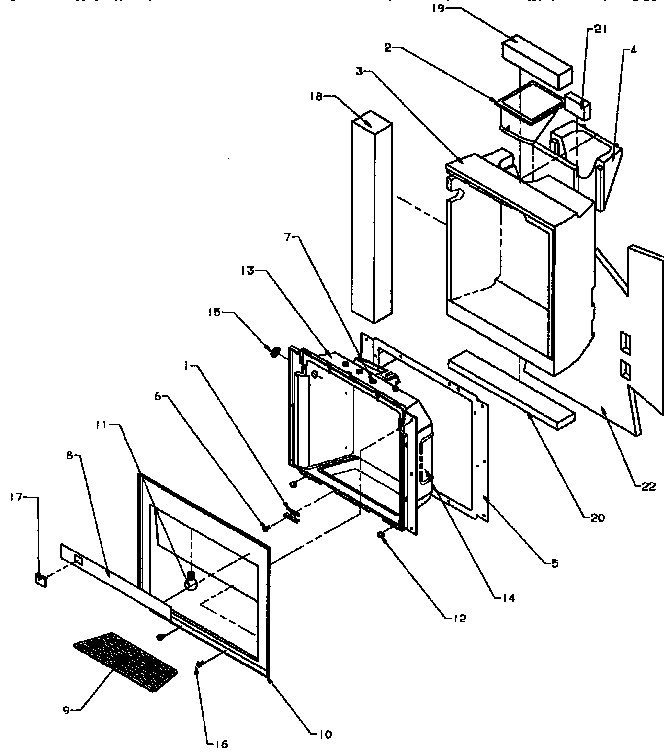 Amana SXD25N-P1162419W dispenser front diagram