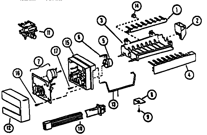 Amana SXD25N-P1162419W 8 cube compact ice maker diagram