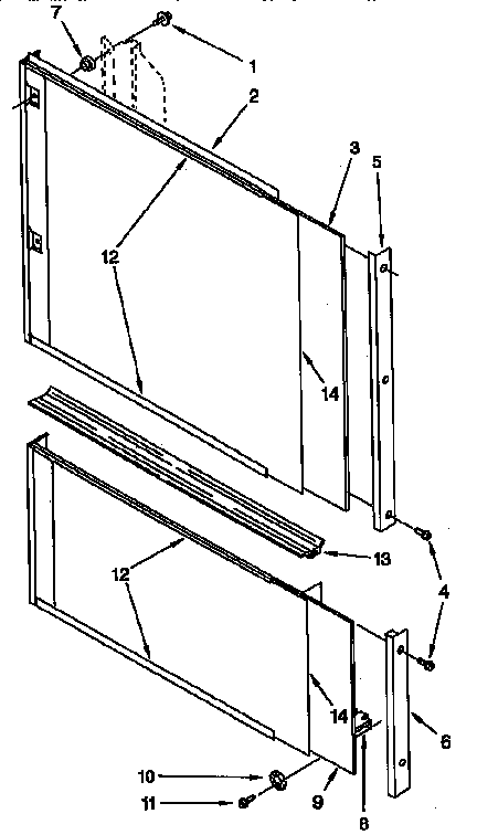KitchenAid KUDJ23HYWH3 door and panel parts diagram