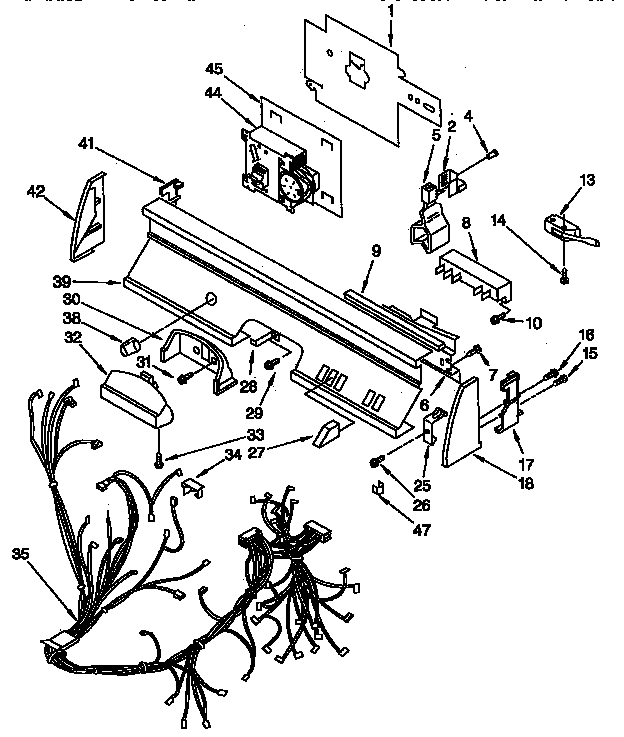 KitchenAid KUDJ23HYWH3 control panel parts diagram