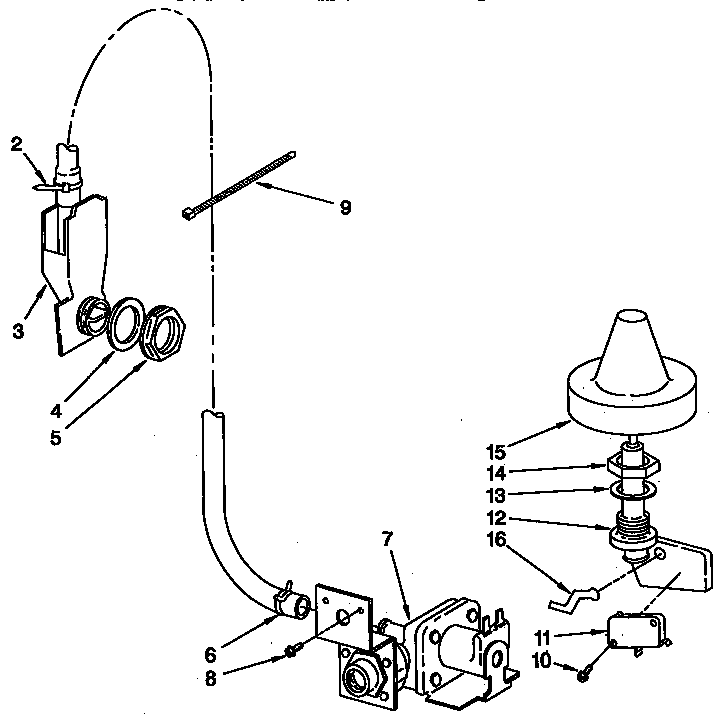 KitchenAid KUDJ23HYWH3 fill and overfill parts diagram