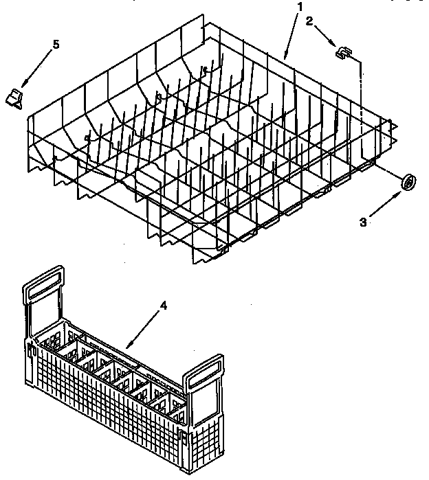 KitchenAid KUDJ23HYWH3 lower rack parts diagram