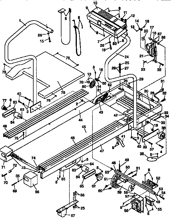 Weslo WL960031 cadence 960 treadmill diagram
