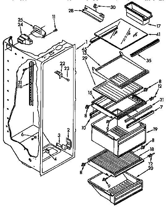 Kenmore 1069430482 refrigerator liner parts diagram