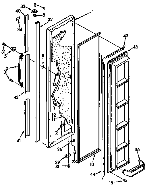 Kenmore 1069430482 freezer door parts diagram