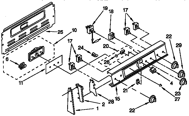Whirlpool RF365PXYQ2 control panel parts diagram