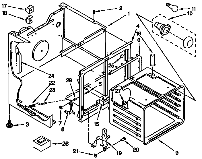 Whirlpool RF365PXYQ2 oven parts diagram