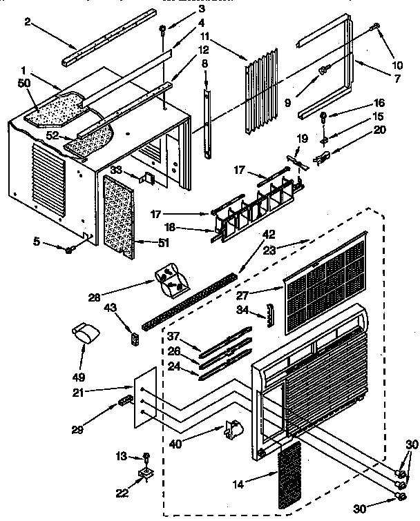 Kenmore 1069741090 cabinet parts diagram