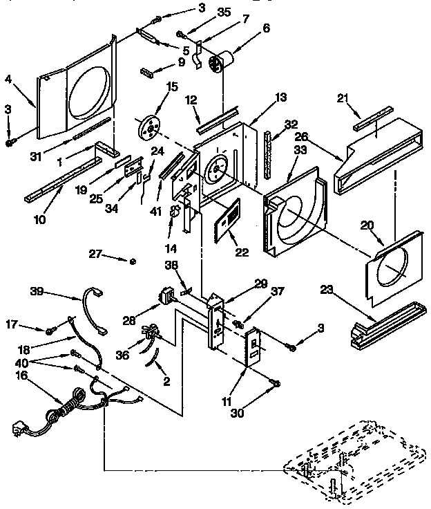 Kenmore 1069740550 air flow and control parts diagram