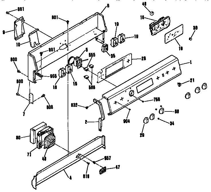 Kenmore 9119563992 backguard section diagram