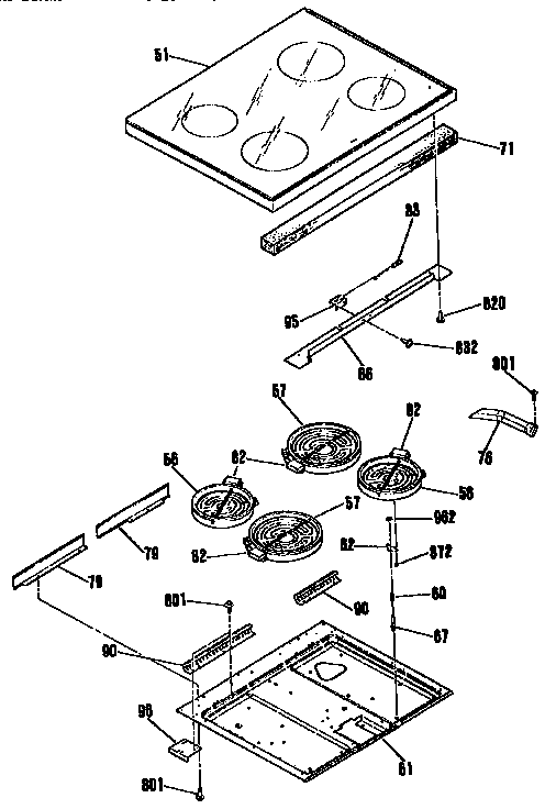 Kenmore 9119563992 main top section diagram