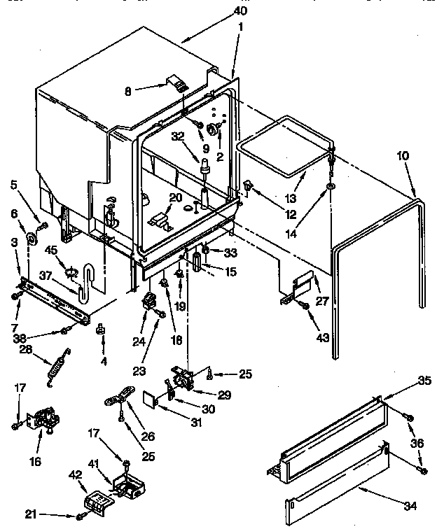 Kenmore 6651663591 frame diagram