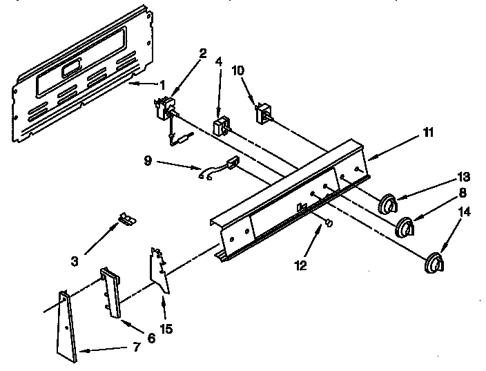 Whirlpool RF302BXYW2 control panel parts diagram