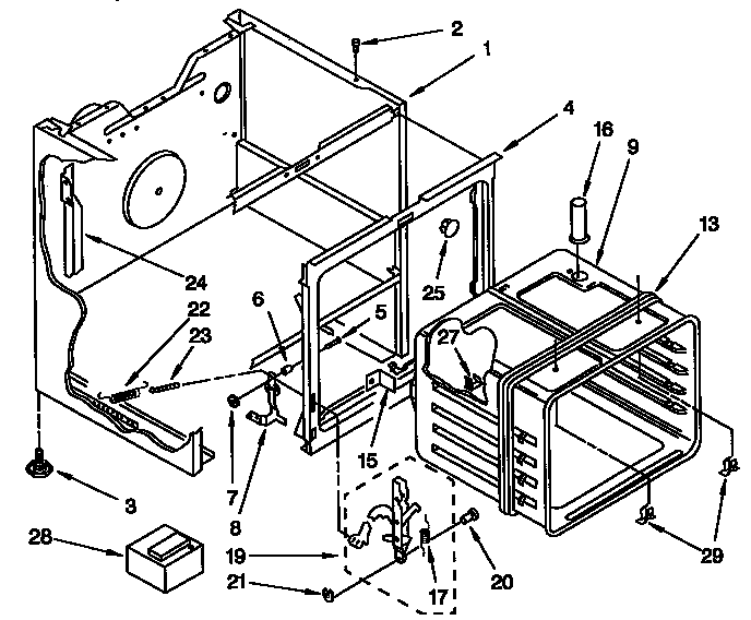 Whirlpool RF302BXYW2 oven parts diagram
