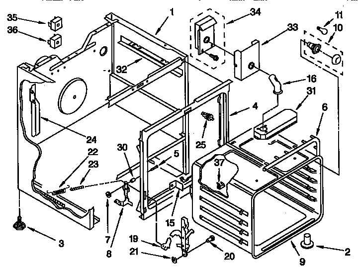Whirlpool RF376PXYN2 oven parts diagram