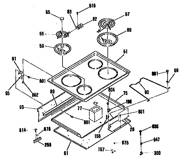 Kenmore 9114553590 main top section diagram