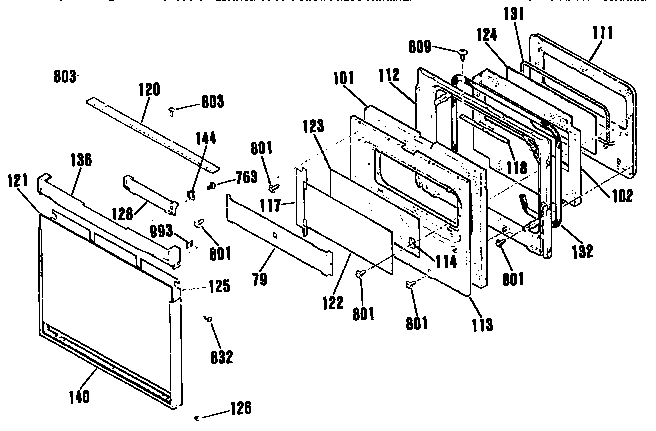 Kenmore 9114742593 oven door diagram