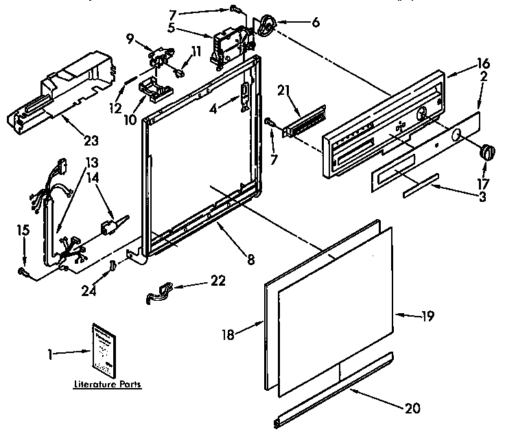 Kenmore 6651765592 frame and console parts diagram