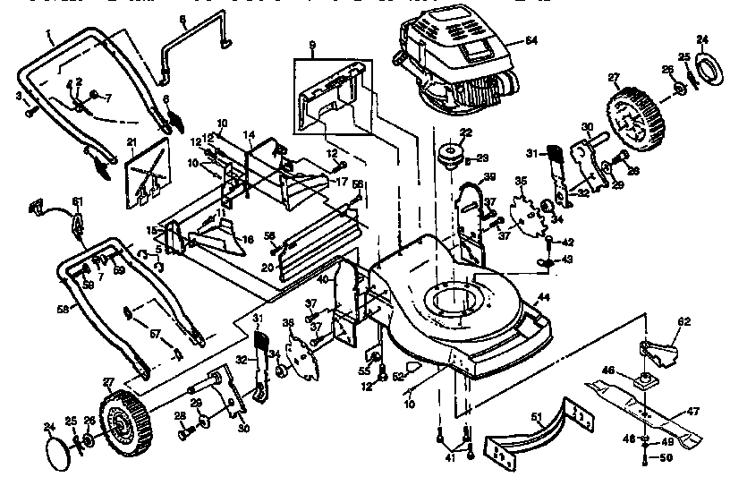 Craftsman 917373821 22" rotary lawn mower diagram