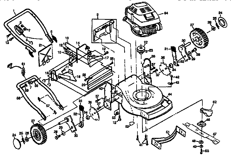 Craftsman 917373781 22" rotary lawn mower diagram