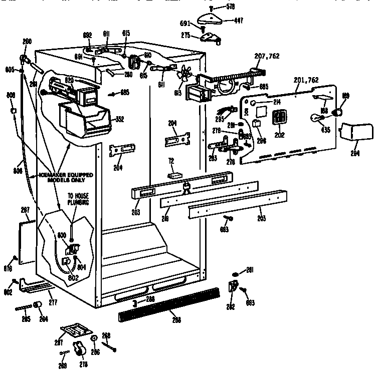 Kenmore 3639732714 cabinet parts diagram
