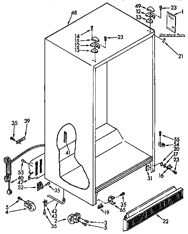 Kenmore 1069545510 cabinet parts diagram