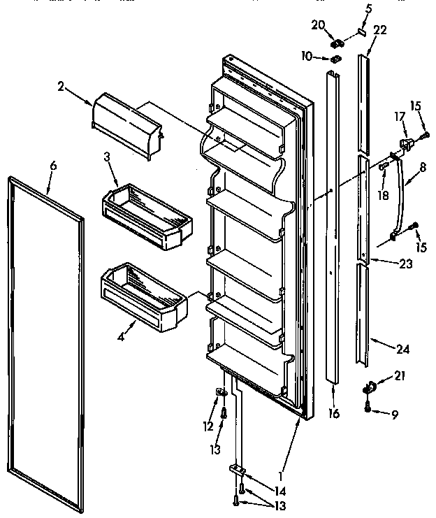Kenmore 1069545510 refrigerator door parts diagram