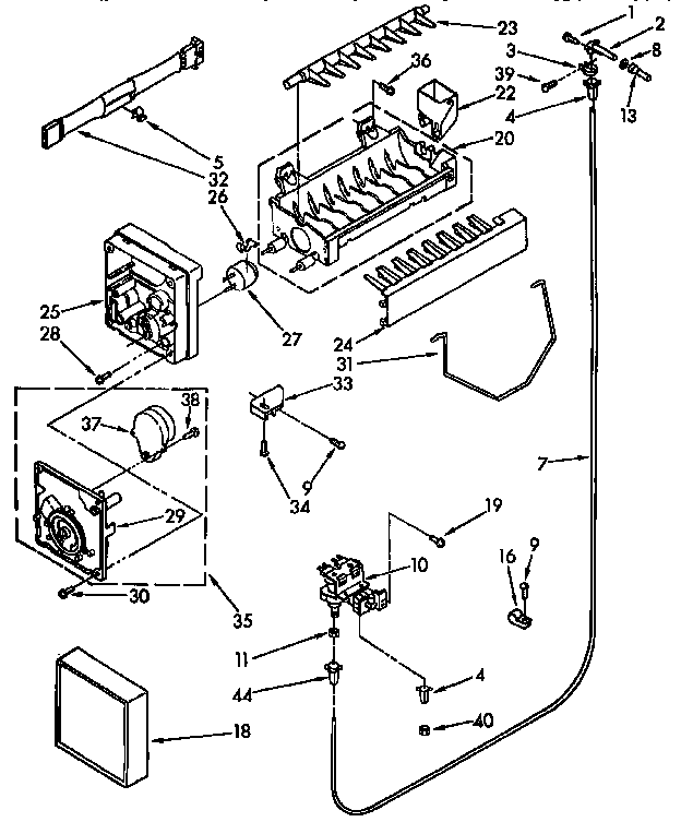 Kenmore 1069545510 icemaker parts diagram
