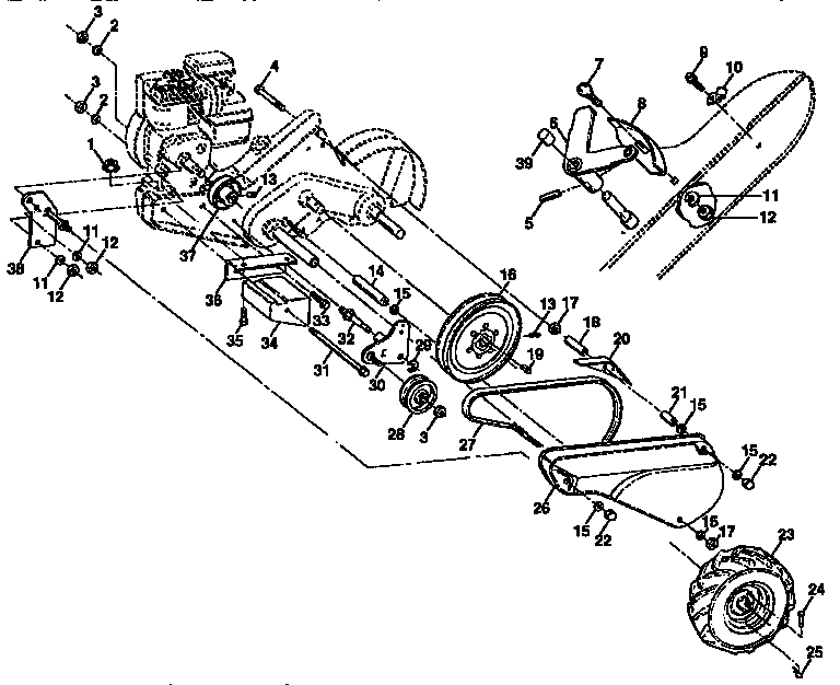 Craftsman 917298561 repair parts, mainframe, left side diagram