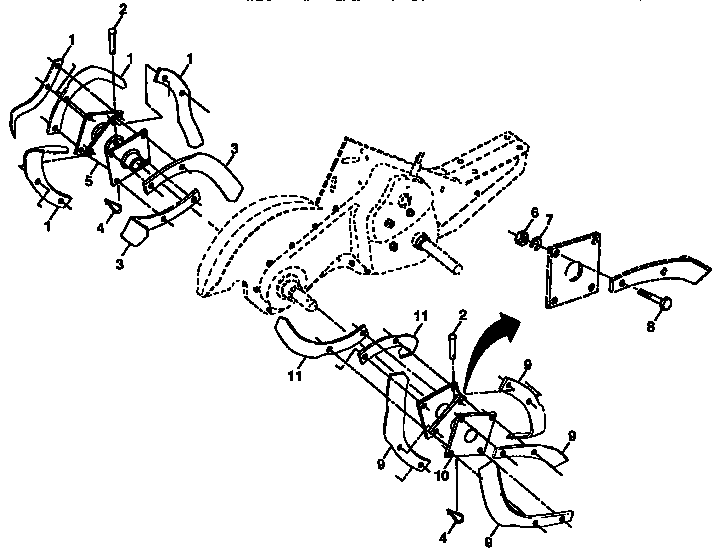 Craftsman 917298561 repair parts, tine assembly diagram