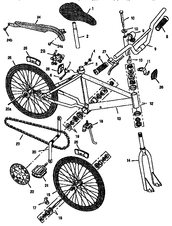 Sears 502455410 boy's 20" bmx diagram