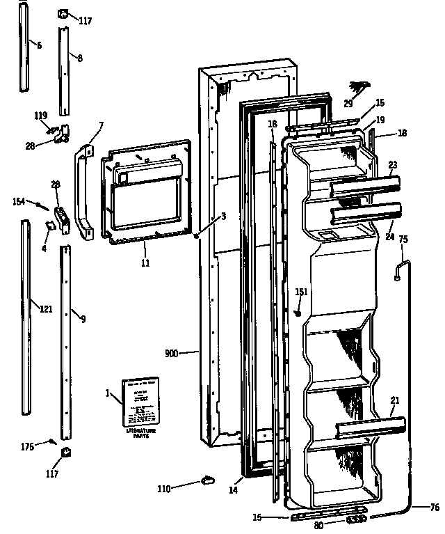 Kenmore 3639532781 freezer door diagram