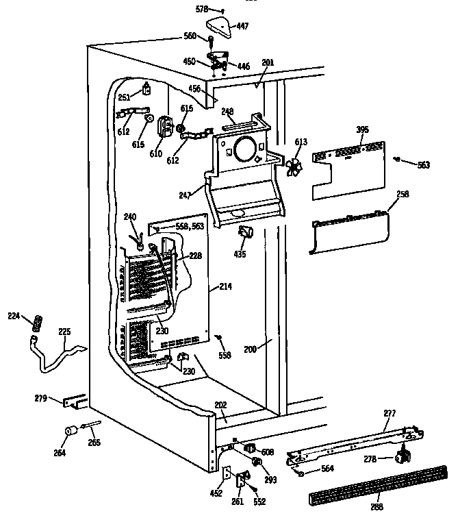Kenmore 3639532781 freezer section diagram