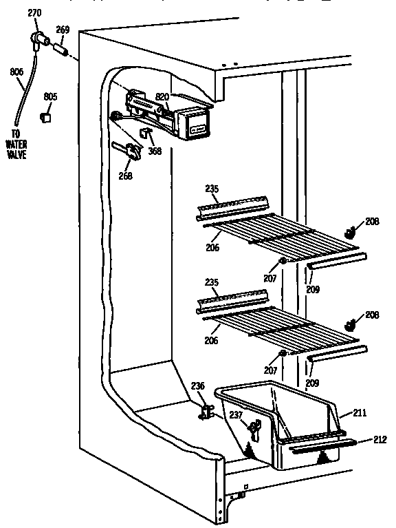 Kenmore 3639532781 freezer section diagram