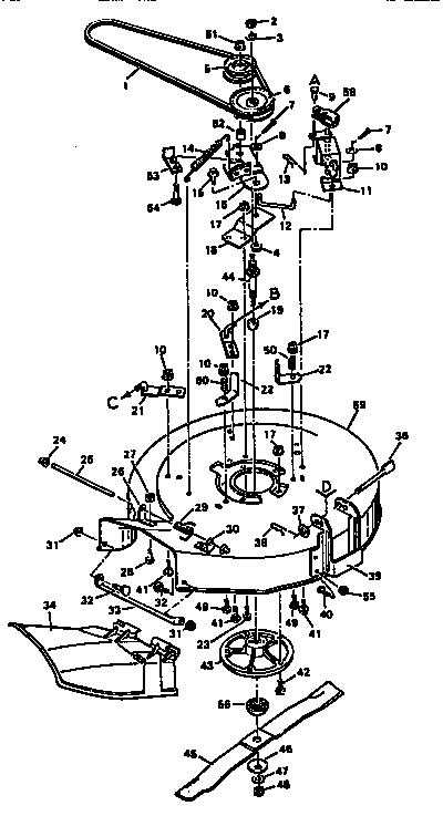 Murray 403207A 25" complete mower housing diagram